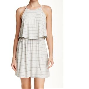 High Neck Popover Knit Dress Pink Rose